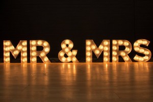 Mr and Mrs signage