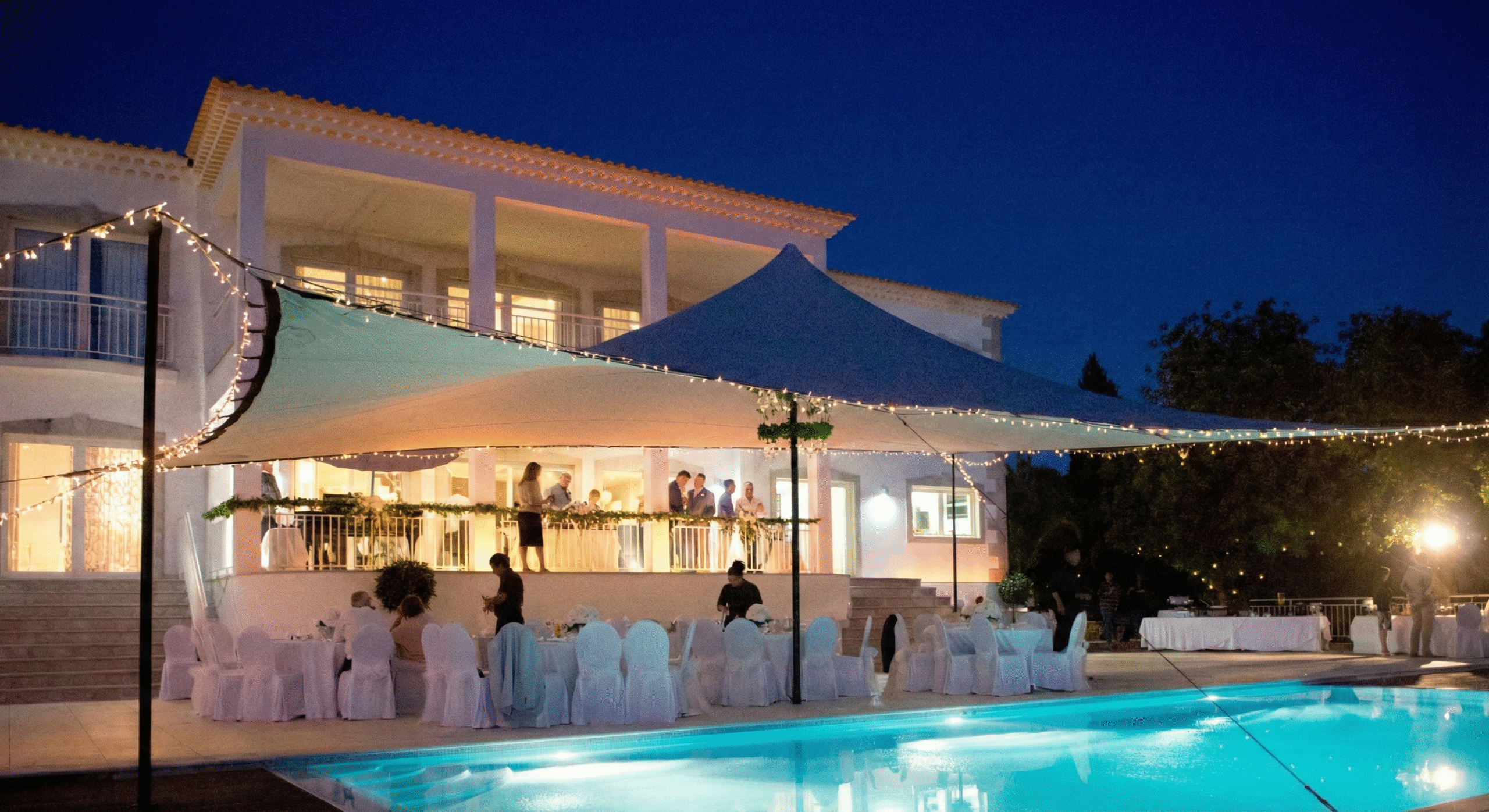 algarve marquees by swimming pool